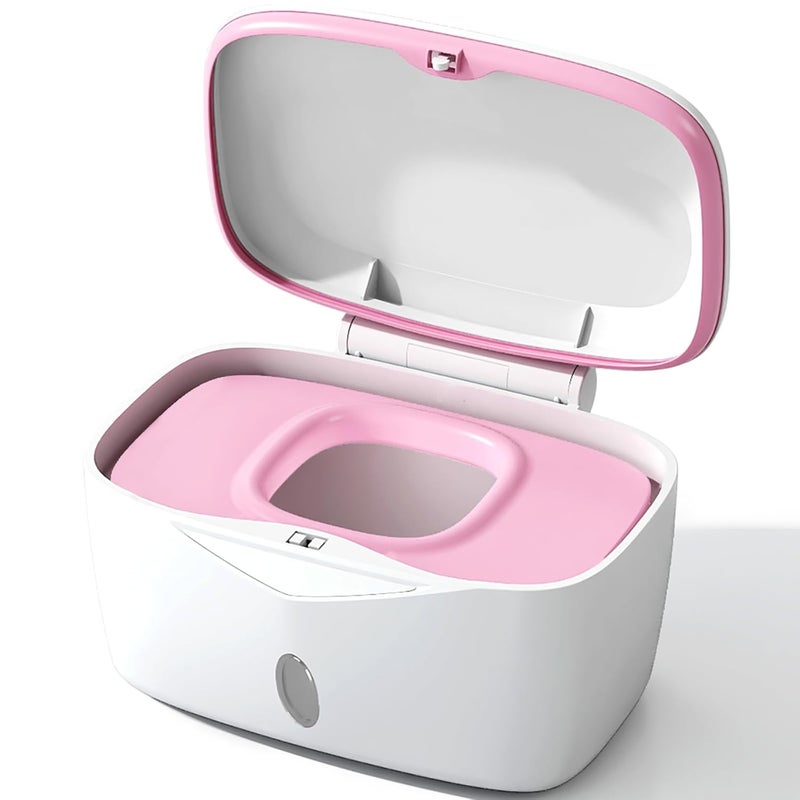 Seposeve Wipes Dispenser with Weighted Plate, X2 PRO, Perfect Pull Baby Wipe Holder, Refillable Wipe Container, Keeps Wipes Fresh, One-Handed Operation. Non-Slip, Easy Open/Close Wipes Case, Pink - Image 1